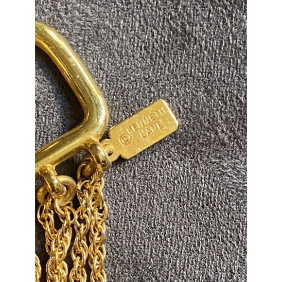 EUC Kenneth J Lane Clear Beaded Gold Metal Chain Layered Necklace - Picture 4 of 4